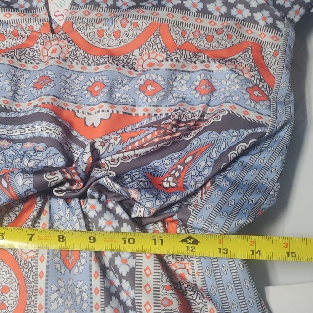 NWT Gretchen Scott So Sexy Paisley Park Dress Size XS V-Neck Mini Elastic Waist - Picture 9 of 10
